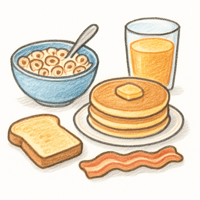Solution drawing: breakfast