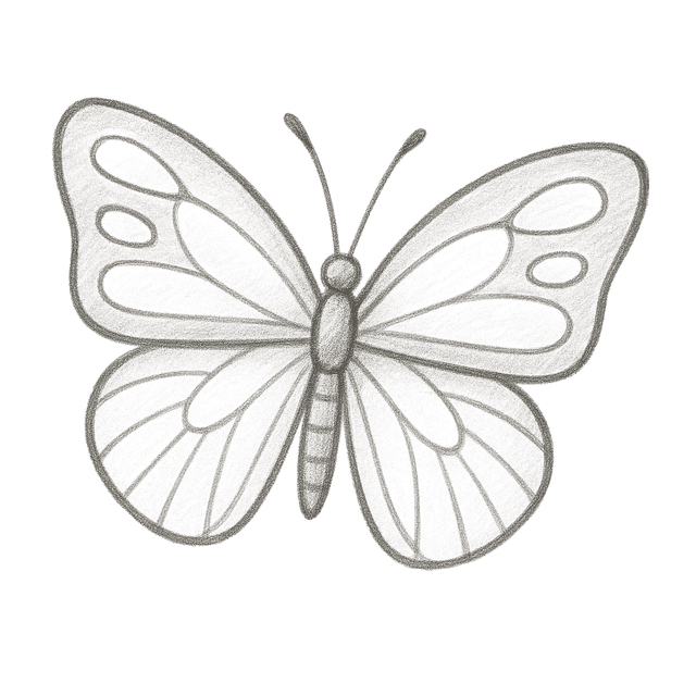 Solution drawing: butterfly