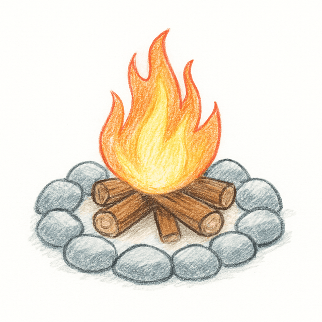 Solution drawing: campfire