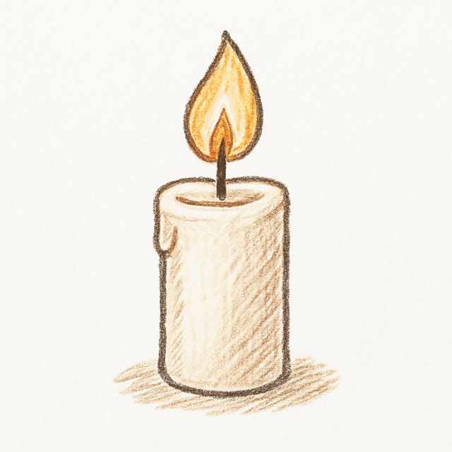 Solution drawing: candle