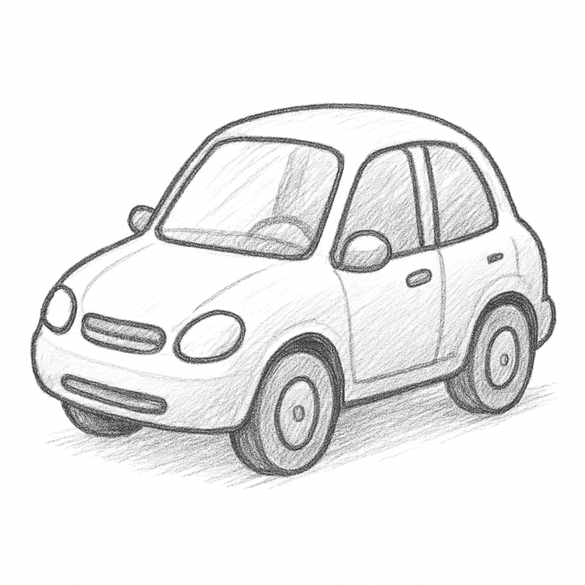 Solution drawing: car