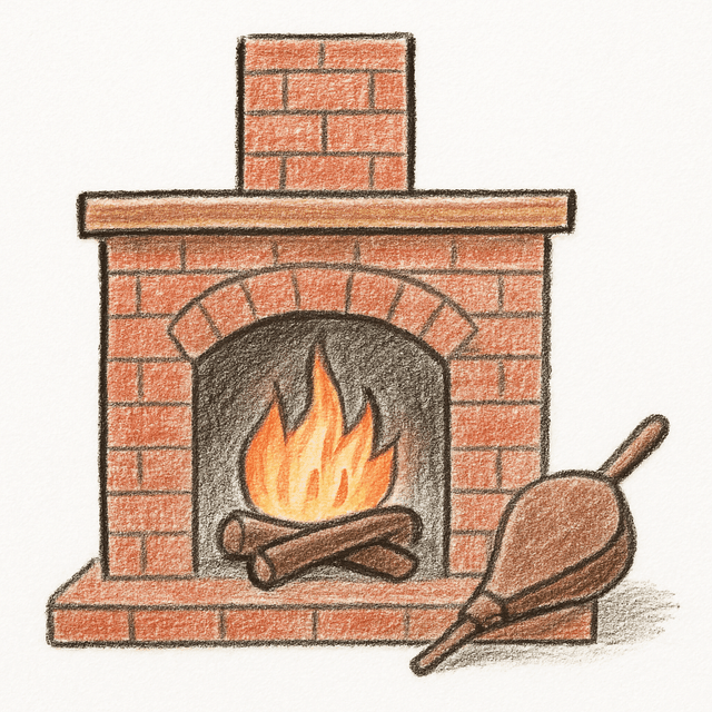 Solution drawing: fireplace