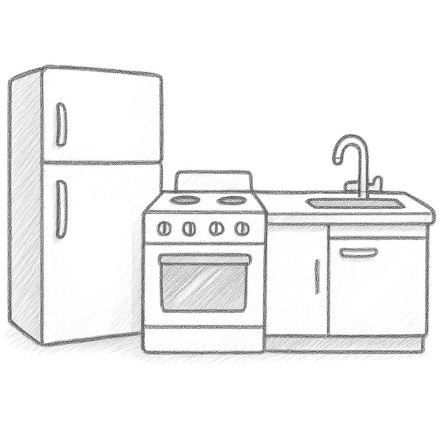 Solution drawing: kitchen