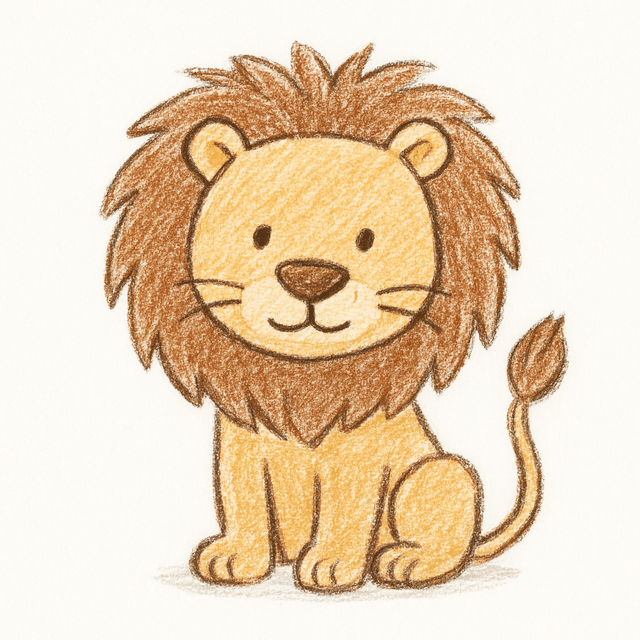 Solution drawing: lion