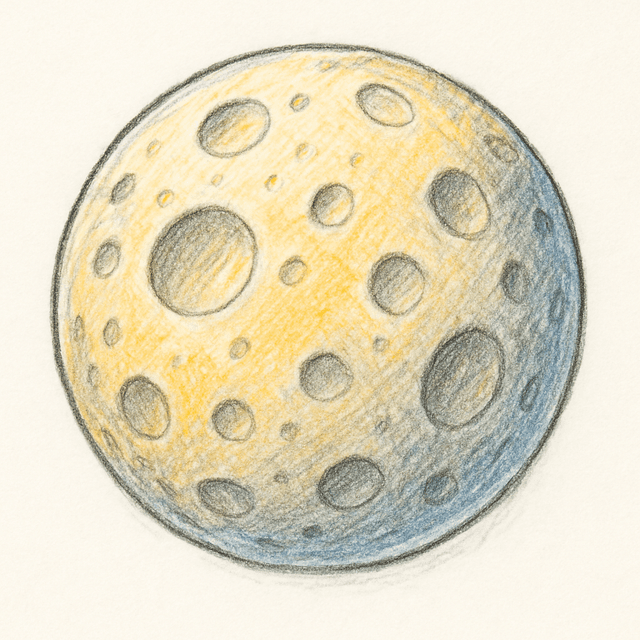 Solution drawing: moon