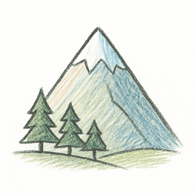 Solution drawing: mountain