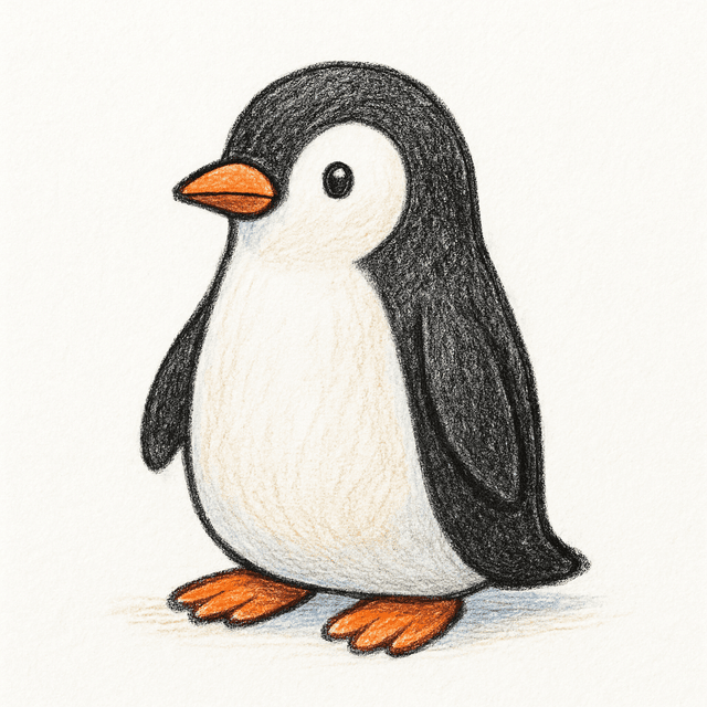 Solution drawing: penguin