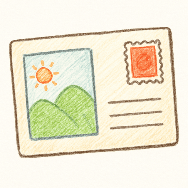 Solution drawing: postcard