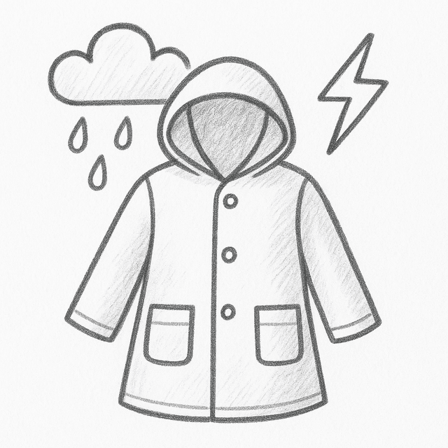 Solution drawing: raincoat