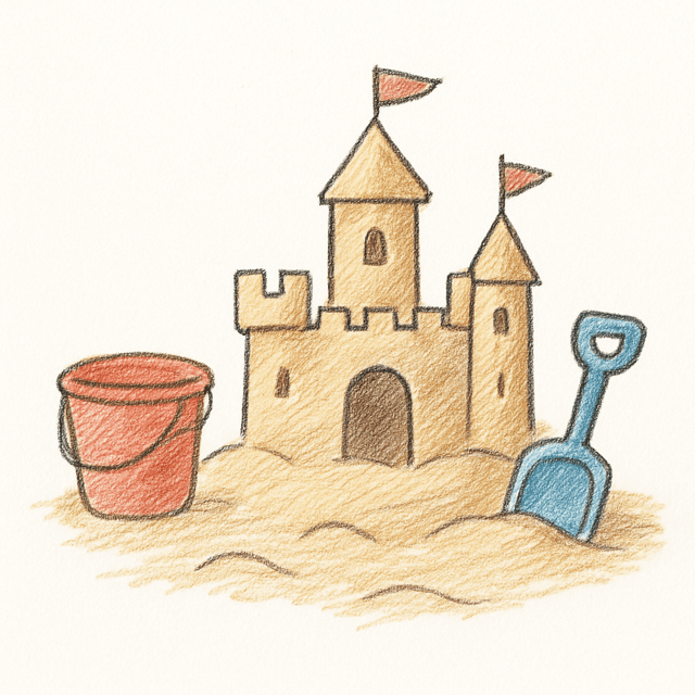 Solution drawing: sandcastle
