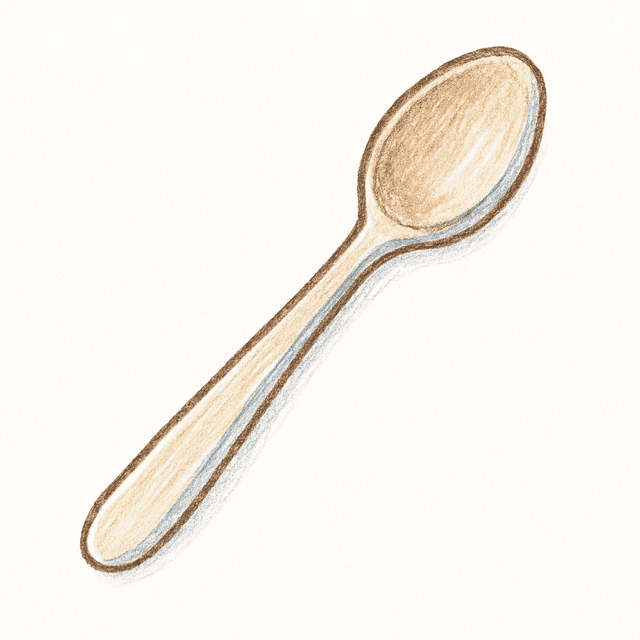 Solution drawing: teaspoon