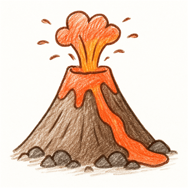 Solution drawing: volcano